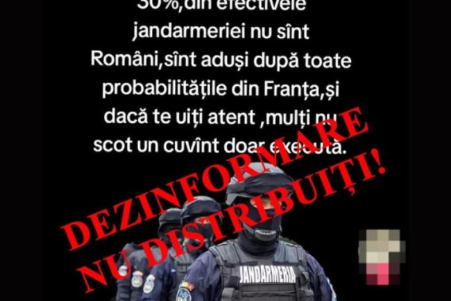 Jandarmeria Romana neaga zvonurile despre forte aduse din Franta