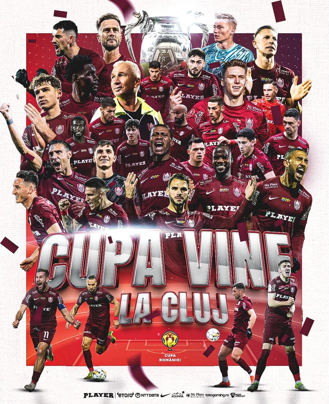 CFR Cluj a castigat Cupa Romaniei 3 2 FC Hermannstadt