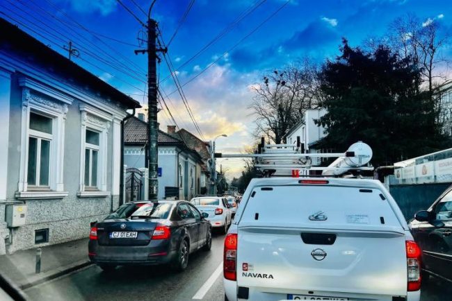 Cosmar in trafic la Cluj Napoca de luni