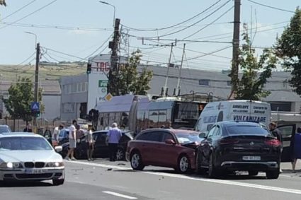 Accident grav langa Aeroportul Cluj Cinci masini implicate