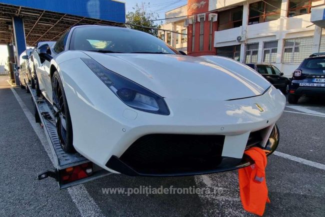 Ferrari de 225000 euro descoperit in Elvetia de politia din Arad