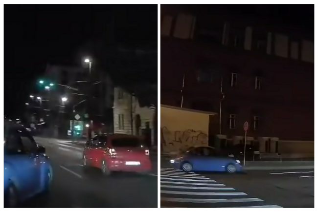 VIDEO Sufer imprudent prins noaptea in Cluj
