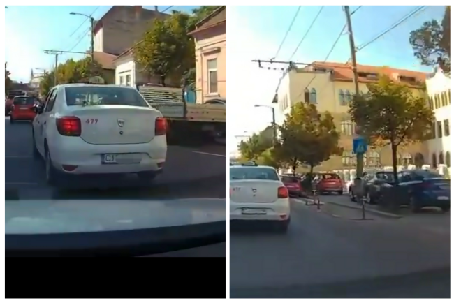 taximetrist agresat si gesturi obscene in trafic