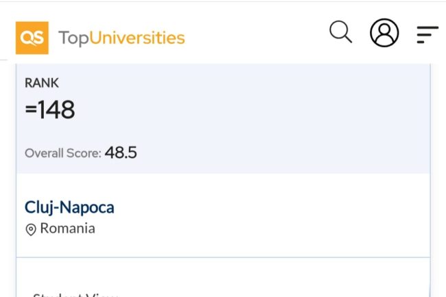 un singur oras din romania in topul qs best student cities 2026