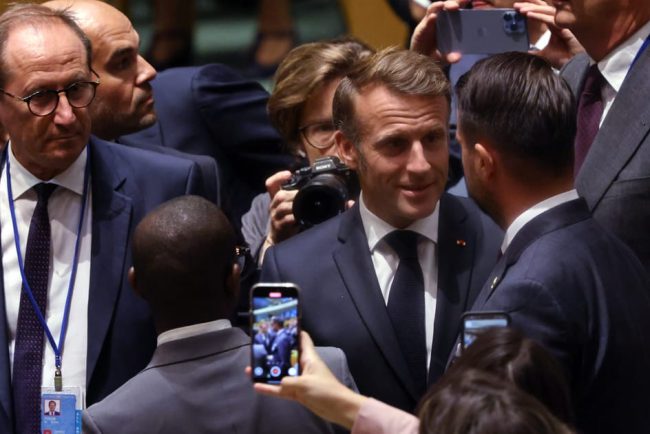Macron sfideaza Trump sustine statul palestinian