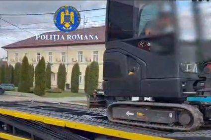 Captura surprinzatoare Excavator furat din Germania in Cluj