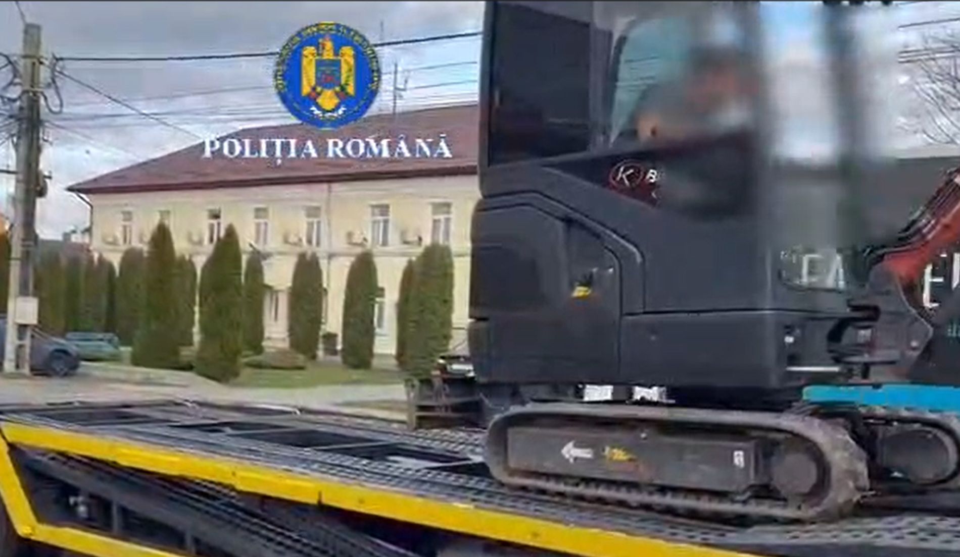 Captura surprinzatoare Excavator furat din Germania in Cluj