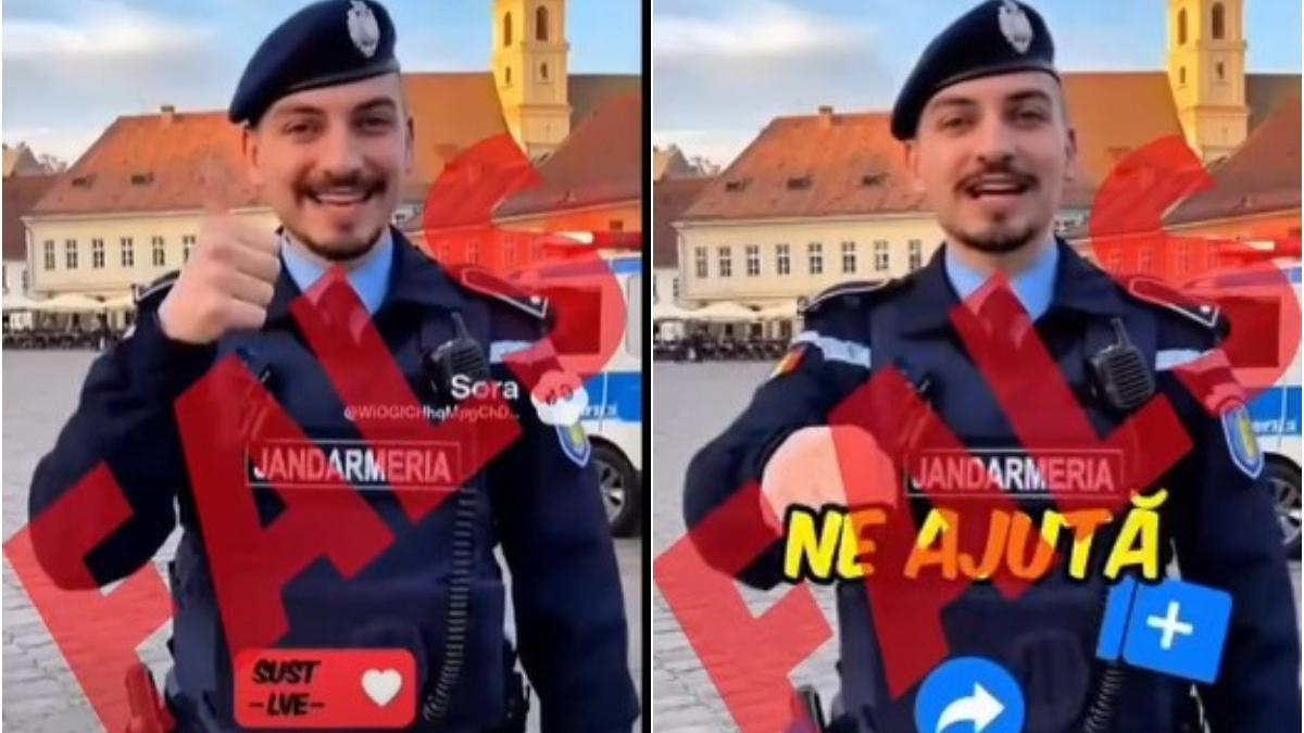 videoclip fals cu un jandarm despre calin georgescu
