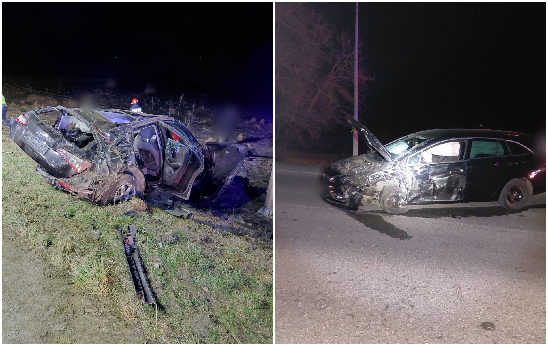 Accident la iesirea din Huedin spre Belis judetul Cluj Un tanar de 18 ani a fost internat in spital in urma coliziunii dintre doua autoturisme