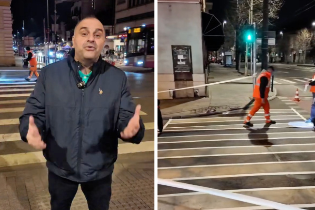 VIDEO Clujul isi reintretine strazile Marcajele rutiere si trecerile de pietoni vor fi refacute dupa iarna
