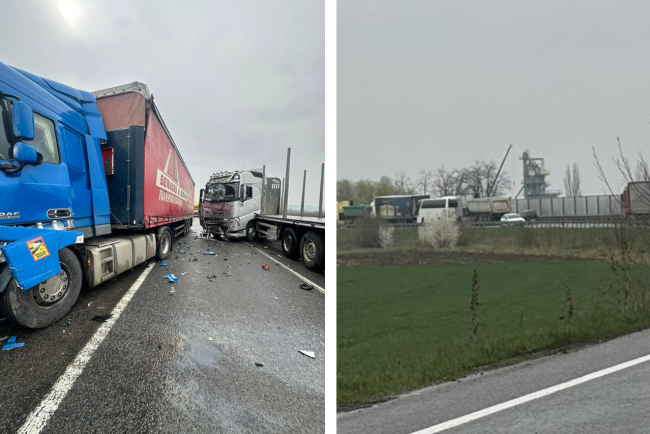 Circulatie oprita la intrarea in Cluj din cauza unui accident intre doua TIR uri cand se estimeaza reluarea circulatiei