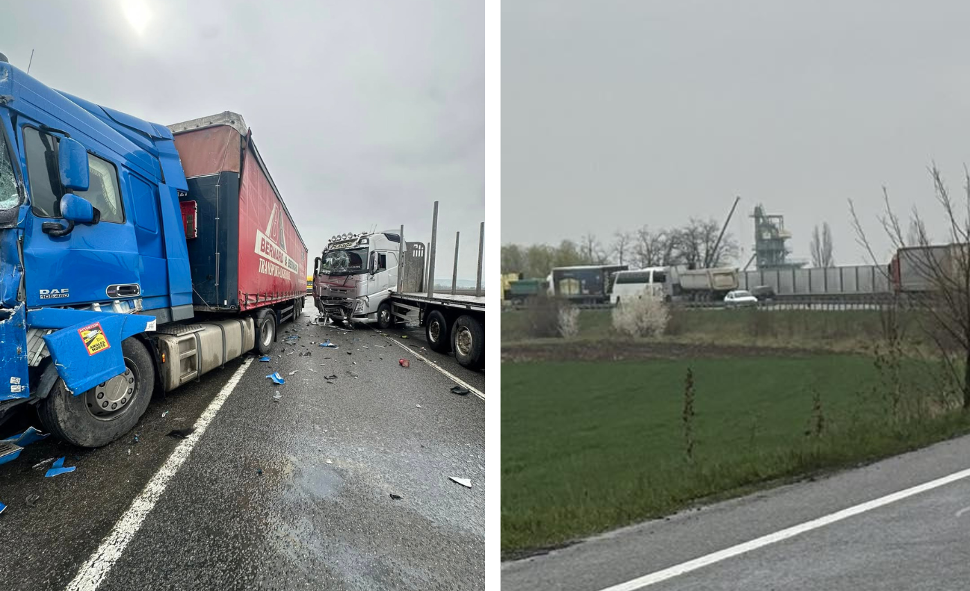 Circulatie oprita la intrarea in Cluj din cauza unui accident intre doua TIR uri cand se estimeaza reluarea circulatiei