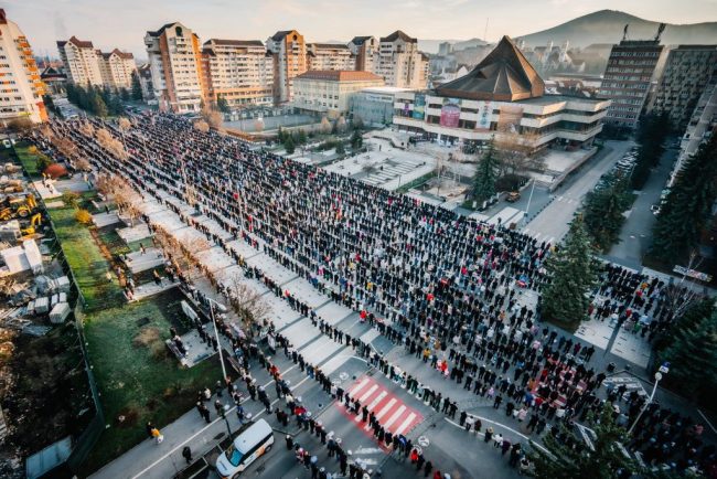 Imagini spectaculoase din Miercurea Ciuc unde aavut loc traditionala sfintire a mancararilor de Paste