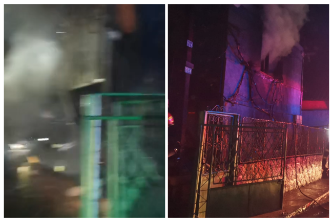 video o casa a fost mistuita de flacari pompierii din cluj intervin in aceste momente pentru a stinge incendiul si a preveni raspandirea acestuia