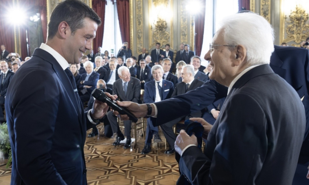 Cristi Chivu intampinat de presedintele Italiei antefinalei Cupei