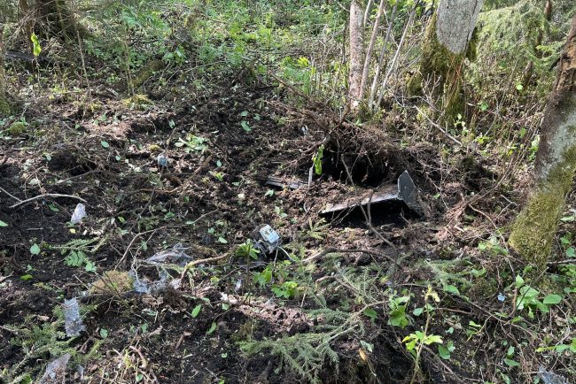 Primele imagini cu drona doborita in Estonia de avionul de vanatoare F 16 pilotat de romani