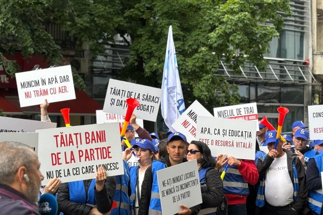 Protest al sindicalistilor de la Apele Romane in Bucuresti Care sunt revendicarile acestora