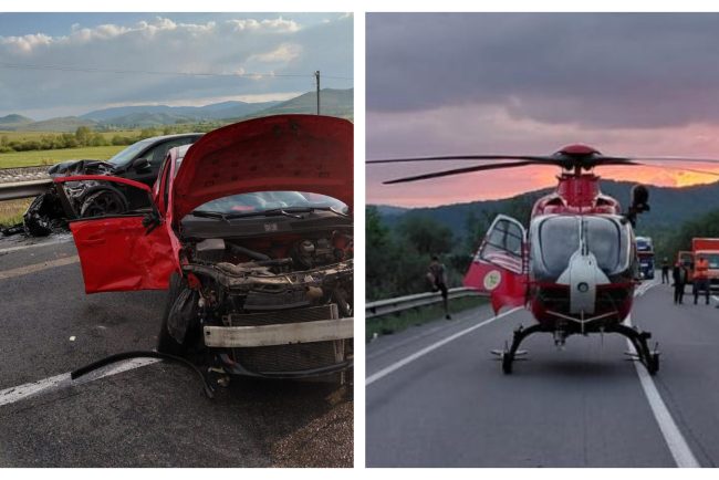 video accident grav pe e60 in poieni cluj o femeie a fost extrasa inconstienta din masina si transportata cu elicopterul smurd