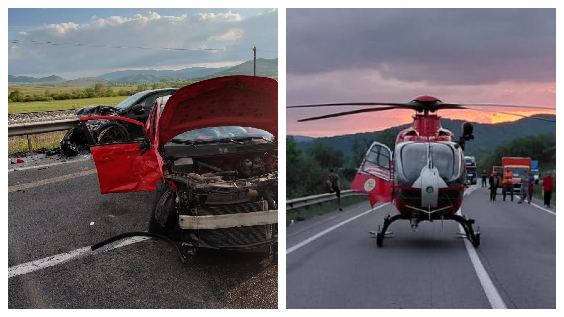 video accident grav pe e60 in poieni cluj o femeie a fost extrasa inconstienta din masina si transportata cu elicopterul smurd