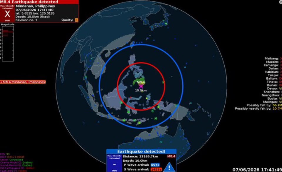 Cutremur de 7 8 grade in sudul Filipinelor Se preconizeaza un tsunami pe anumite tarmuri