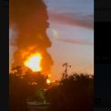 Un depozit de petrol si infrastructura unui port au fost afectate de un incendiu cauzat de un atac masiv cu dronae atribuite Ucrainei
