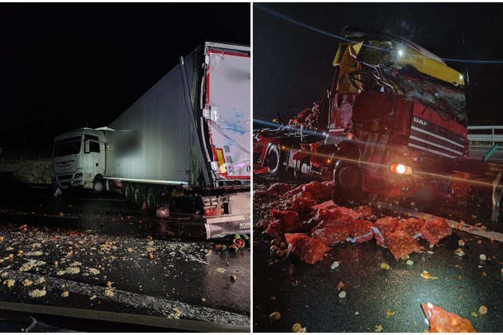 haos pe autostrada a10 in miezul noptii doua camioane sau lovit iar pompierii din cluj au intervenit rapid ce sa intamplat cu soferi