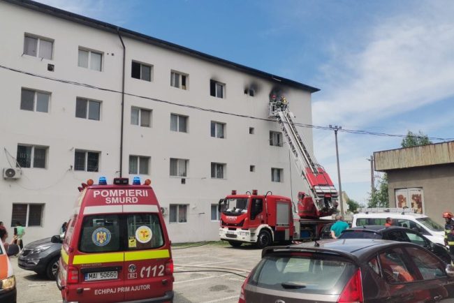 incendiu intr o garsoniera in orasul bals