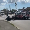 video accident recent pe strada plevnei din cluj napoca un motociclist lovit de o masina a fost dus de urgent la spital