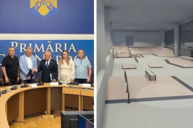 VIDEO S a semnat contractul Cluj Napoca va beneficia de un skatepark acoperit de 1000 mp cu zone destinate incepatorilor si avansatilor