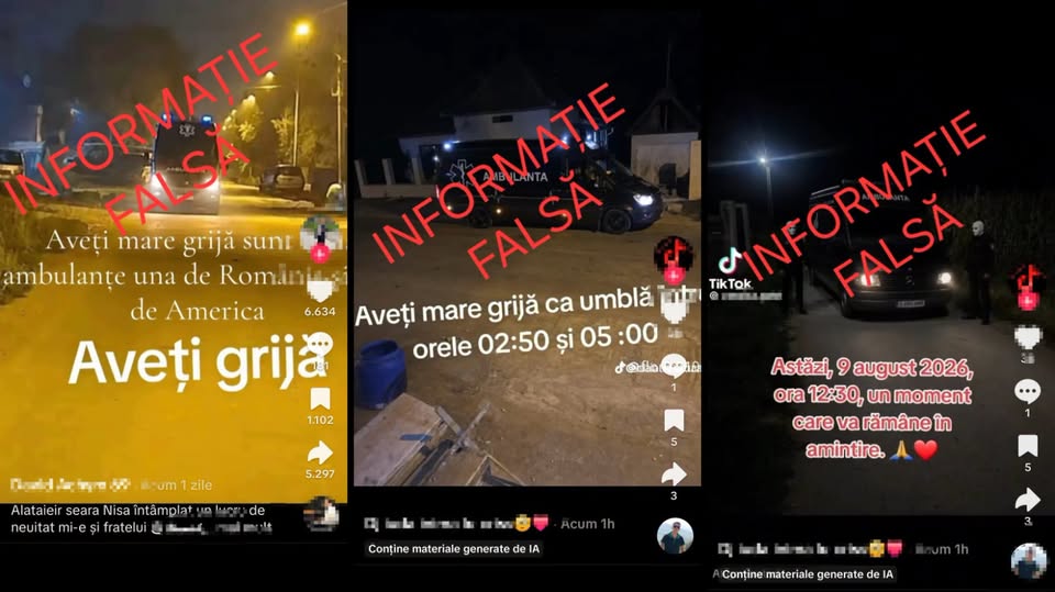 Ambulanta neagra o dezinformare MAI respinge postarile false de pe TikTok