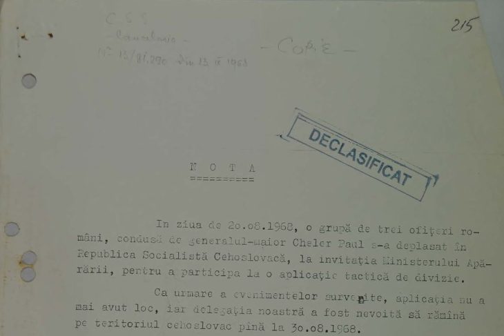 Document al Securitatii din 1968 publicat de CNSAS Cum a trait o delegatie militara romana momentul invaziei Cehoslovaciei