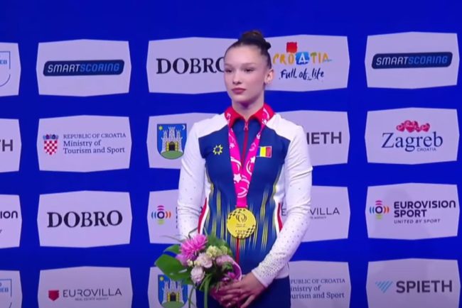 Romnia are o noua campioana europeana la gimnastica Aniela Tudor a castigat medalia de aur la Zagreb