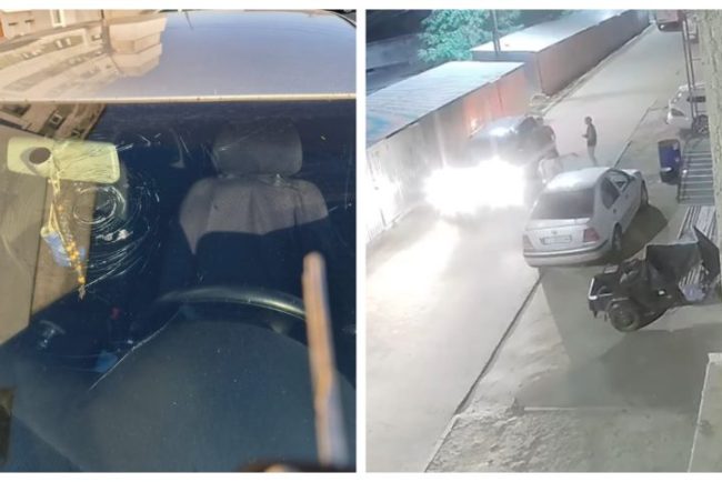 VIDEO A distrus masina familiei in miezul noptii Un tanar din Cluj s a razbunat pe tatal vitreg Risca multi ani de inchisoare