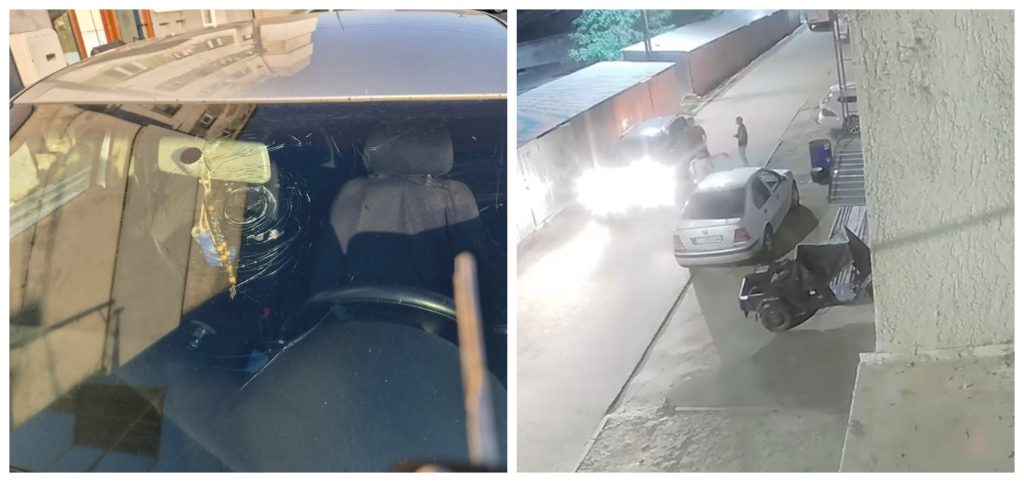 VIDEO A distrus masina familiei in miezul noptii Un tanar din Cluj s a razbunat pe tatal vitreg Risca multi ani de inchisoare