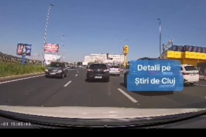 VIDEO. Contrasensul pare „în vogă” pe noul drum lângă VIVO din Cluj! Un șofer a confundat total direcția.