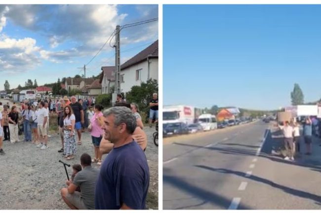 video un nou val de proteste pe dn1 in cluj trafic blocat si cozi uriase de masini spre cluj napoca