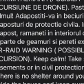 Alertă aeriană în nordul județului Tulcea; locuitorii, îndemnați să se adăpostească