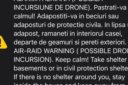 Alertă aeriană în nordul județului Tulcea; locuitorii, îndemnați să se adăpostească