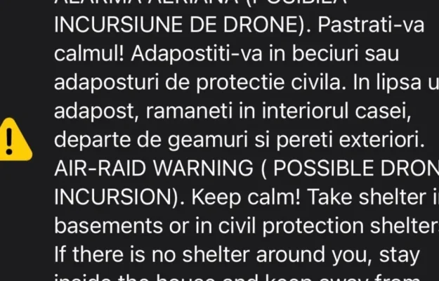 Alertă aeriană în nordul județului Tulcea; locuitorii, îndemnați să se adăpostească