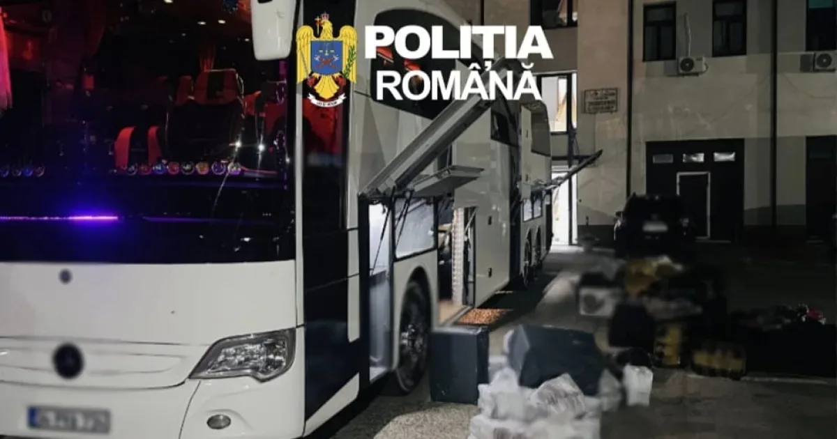 Marfă contrafăcută și carne, găsite într-un autocar la Giurgiu