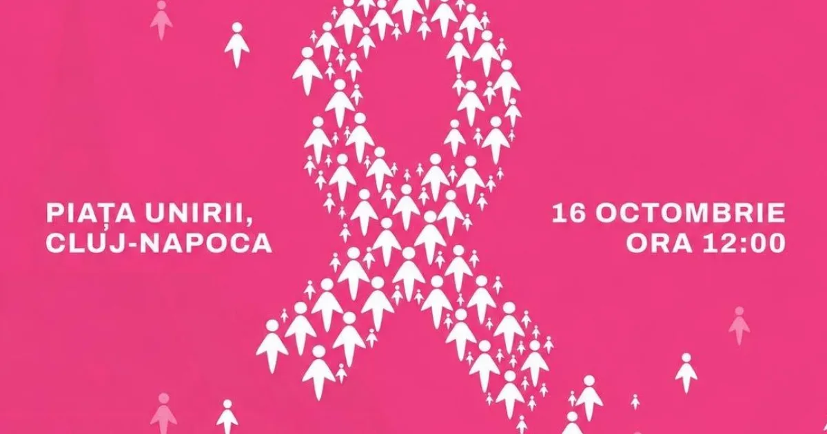Panglică umană împotriva cancerului de sân la Cluj-Napoca: 300 de persoane așteptate