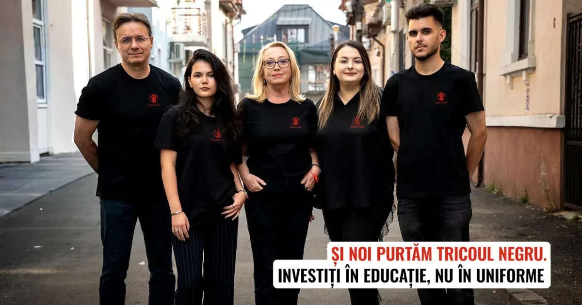 Salvați Copiii susține protestul elevilor și poartă tricouri negre